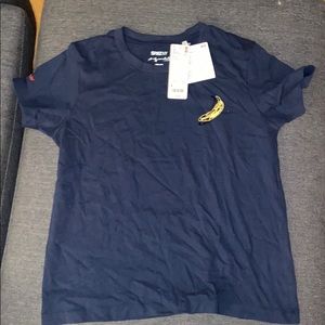 Navy Blue Tee with Banana Artwork